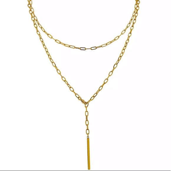18K gold plated double layered necklace - Picture 6 of 6